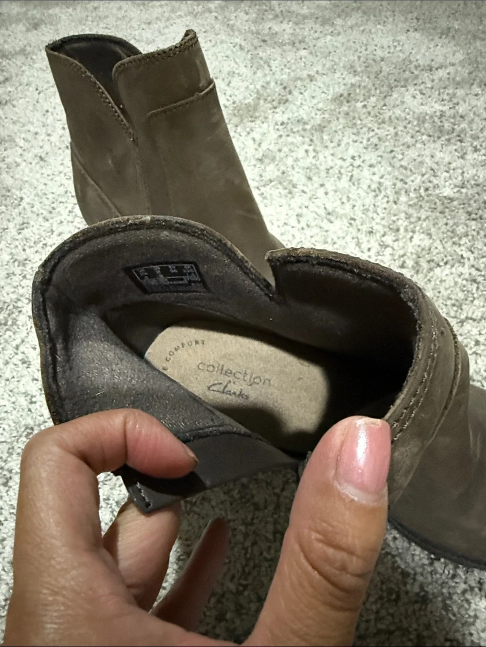 Clarks Brown Trish Step Block Heel Ankle Booties